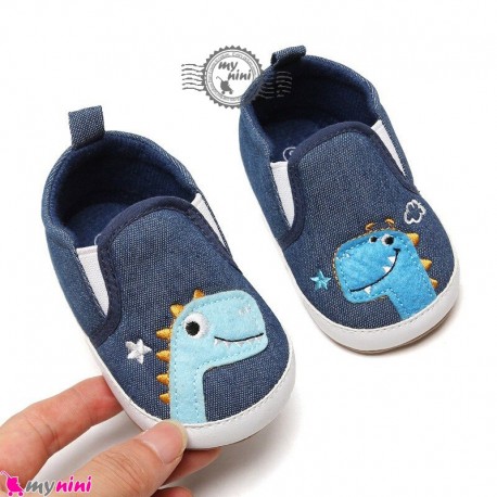 کفش نوزاد و کودک سرمه ای دایناسور استپ دار Baby footwear