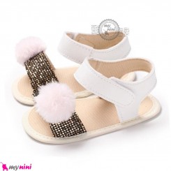 صندل دخترانه نوزاد و کودک استپ دار طرح شاین Baby girl footwear