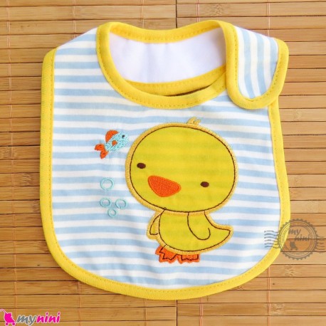 پیشبند کارترز نوزاد و کودک نخی 3 لایه زرد اردک baby cotton Bib