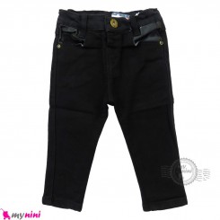 شلوار جین بچه گانه دکمه ای مشکی 0 تا 6 ماه Baby jeans pants