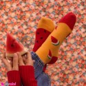 جوراب هندوانه ای زنانه نخی تا به تا سایز 36 تا 40 women cotton socks