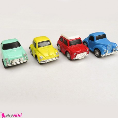 ست 4 عددی ماشین فلزی عقب کش مدل قدیمی mini diecast old cars toys