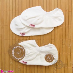 جوراب قوزکی بچه گانه الیاف ارگانیک شیری 1 تا 3 سال baby cute socks