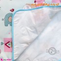 زیرانداز تعویض نوزاد سایز بزرگ پارچه ای 3 لایه آبی حیوانات newborn changing mat