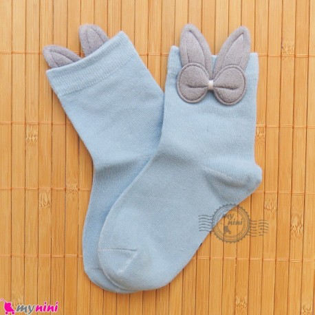 جوراب ساق دار بچگانه فانتزی نخی اعلا طرح خرگوش آبی Baby cotton socks