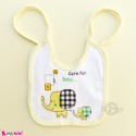 پیشبند دو لایه زرد فیل Baby cotton cute bibs