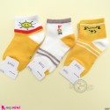 جوراب 3 عددی نخ پنبه ای بچگانه زرد طوسی فاکس مارک فیلاردی filardi Baby cotton socks