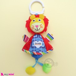 اسباب بازی سیسمونی عروسک آویز صدادار نوزاد و کودک پولیشی شیر LH Baby Plush Toys