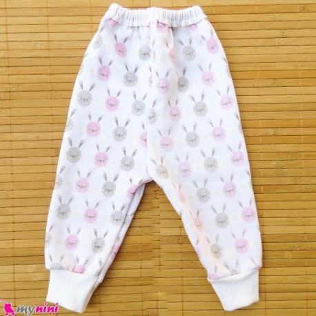 شلوار توکُرکی نوزاد و کودک دورِس صورتی خرگوش Baby warm pants
