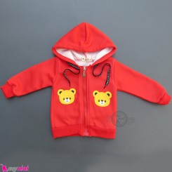 سویشرت کلاهدار گرم توکُرکی بچگانه قرمز خرس Baby warm clothes set