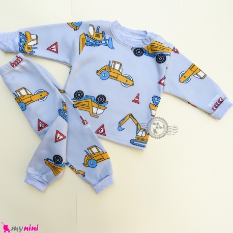 ست بلوز و شلوار گرم توکُرکی بچگانه طوسی راهسازی Baby warm clothes set