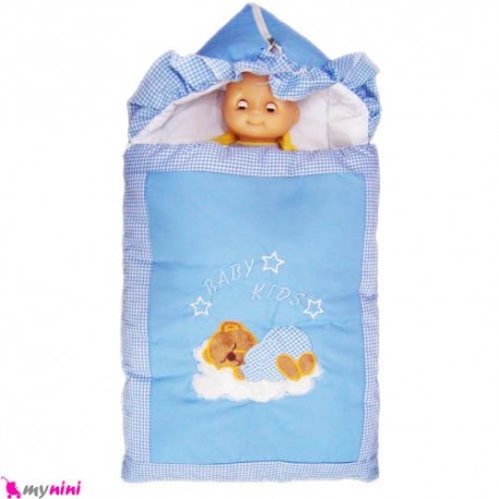 قنداق فرنگی تترون آبی خرس خوابیده Baby Sleeping Bag