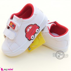کفش اسپرت بچگانه ماشین سفید قرمز Baby shoes