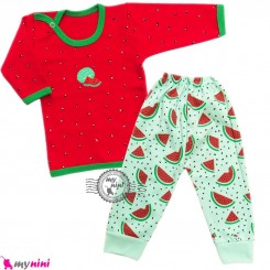 ست لباس یلدا نخی نوزادی بلوز و شلوار cute watermelon baby clothes