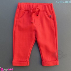 شلوار اسلش اسپرت بچگانه قرمز مارک اورجینال اُبیبی Obaibi baby cotton pants