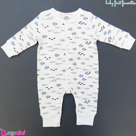 سرهمی نخ پنبه ای مارک اورجینال بیبی فرست طرح ماهی Baby first favorites cotton pajamas