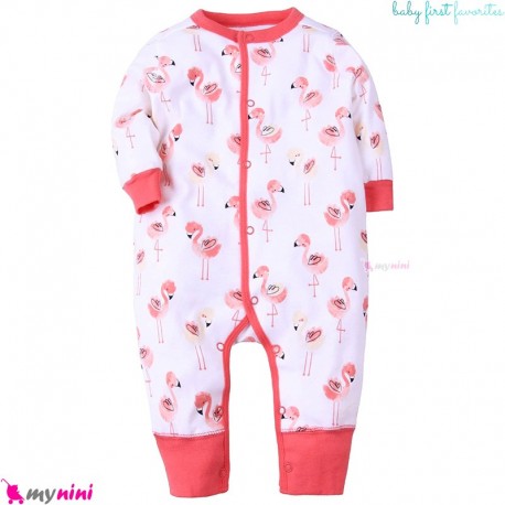 سرهمی نخ پنبه ای مارک اورجینال بیبی فرست طرح فلامینگو Baby first favorites cotton pajamas