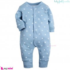 سرهمی نخ پنبه ای مارک اورجینال بیبی فرست آبی ستاره Baby first favorites cotton pajamas