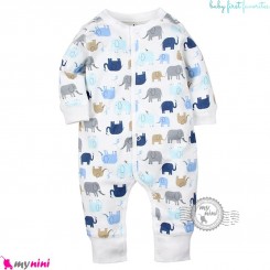 سرهمی نوزاد نخ پنبه ای مارک اورجینال بیبی فرست طرح فیل Baby first favorites cotton pajamas