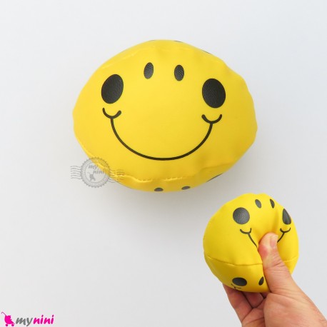 توپ چرمی نرم زرد طرح لبخند Baby soft balls toys