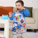 پیشبند لباسی بچه گانه ضدآب آبی ماشین baby waterproof clothing bibs with sleeves
