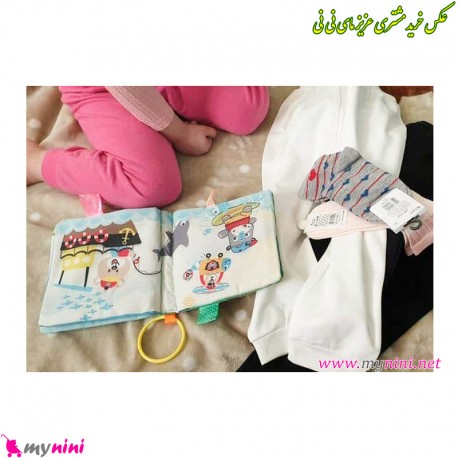 کتاب پارچه ای آموزشی وسایل نقلیه و حیوانات baby clothes Book