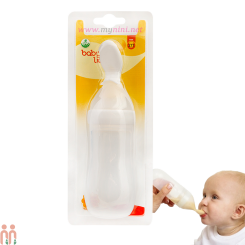 بهترین سرلاک خوری نوزاد سیلیکونی بی بی لند سفید baby land Silicone spoon feeding bottle