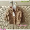 ست لباس بافتنی نوزاد و کودک سویشرت آستردار و شلوار رنگ نسکافه ای 0 تا 6 ماه baby warm clothes set