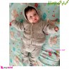 ست لباس بافتنی نوزاد و کودک سویشرت آستردار و شلوار رنگ طوسی baby warm clothes set