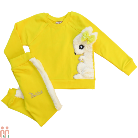 ست بلوز و شلوار دورس بچگانه زرد خرگوش Baby warm clothes set