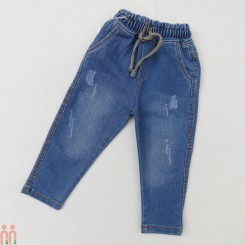 شلوار لی اسپرت بچه گانه کمرکشی آبی Baby jeans pants