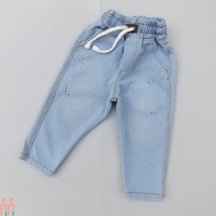 شلوار لی بچه گانه کمرکشی آبی روشن Baby jeans pants
