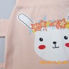 شلوار نوزاد و کودک دخترانه اسلش نخی گوش دار راحتی صورتی یخی خرگوش baby pants