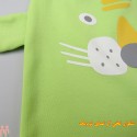 شلوار دخترانه پسرانه اسلش نخی گوش دار راحتی سبز روشن شیر baby pants