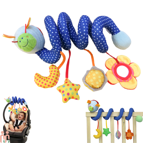 عروسک آویز پولیشی موزیکال زنبور baby activity spiral plush toy