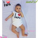 رکابی زیردکمه دار پنبه ای نوزاد و کودک آی لاو پاپا مارک جونیورز Juniors i love kids clothes