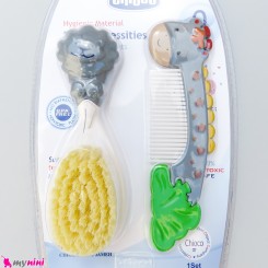 شانه و برس طبی نوزاد و کودک زرافه طوسی Baby Brush & Comb