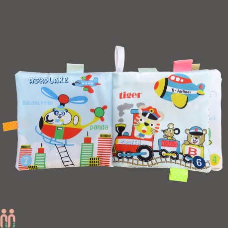 کتاب پارچه ای آموزشی وسایل نقلیه و حیوانات baby clothes Book