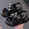 صندل دخترانه اسپرت مشکی طرح شکوفه kids sandals