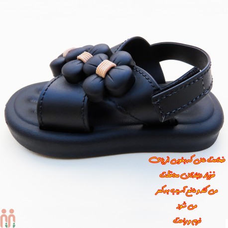صندل دخترانه اسپرت مشکی طرح شکوفه kids sandals