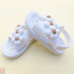 صندل دخترانه اسپرت سفید طرح شکوفه kids sandals