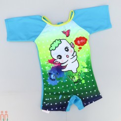 مایو یکسره بچه گانه وارداتی آبی خالدار 1 تا 3 سال baby girl swimsuits