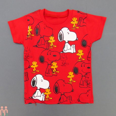 لباس تیشرت بچه گانه اسپرت نخی قرمز اسنوپی Snoopy Kids Tshirt
