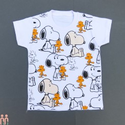 لباس تیشرت بچه گانه اسپرت نخی سفید اسنوپی Snoopy Kids Tshirt