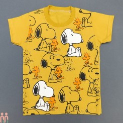 لباس تیشرت بچه گانه اسپرت نخی زرد اسنوپی Snoopy Kids Tshirt