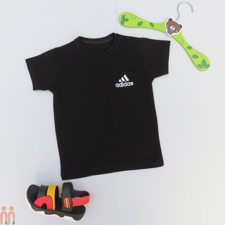 لباس تیشرت مشکی بچه گانه اسپرت نخی طرح آدیداس black Kids Tshirt