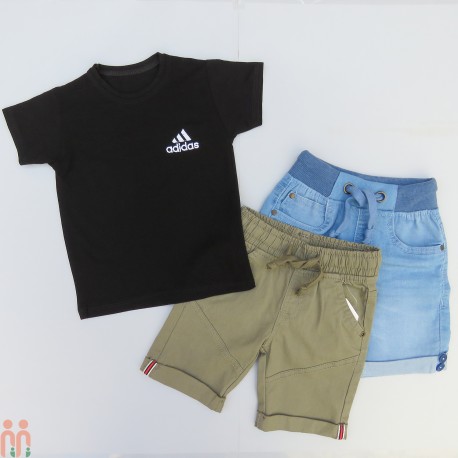 لباس تیشرت مشکی بچه گانه اسپرت نخی طرح آدیداس black Kids Tshirt