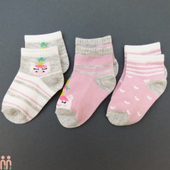 جوراب دخترانه 3 عددی نخ پنبه ای یونی کورن مارک فیلاردی filardi Baby cotton socks