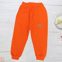 شلوار اسلش پسرانه دورس نخی نارنجی طرح برند ورزشی boy sport pants