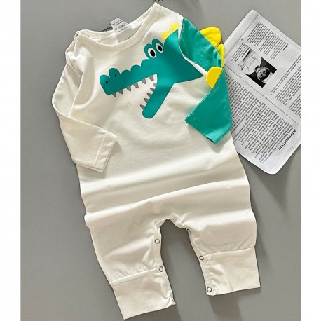 لباس سرهمی نخی نوزاد و بچه گانه مارک بیبی گپ شیری تمساح kids cotton jumpsuits